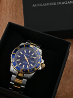 Часы кварцевые Neptune, blue gold