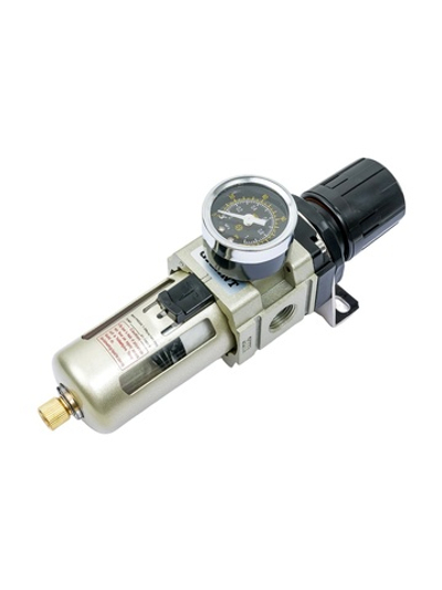 Фильтр-влагоотделитель для компрессора с регулятором давления (3/8; манометр; 1500 л/мин; 10 бар) Gigant GAW3000-03