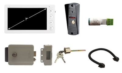 Комплект видеодомофона 7"дюймов для дома с электромеханическим замком на калитку