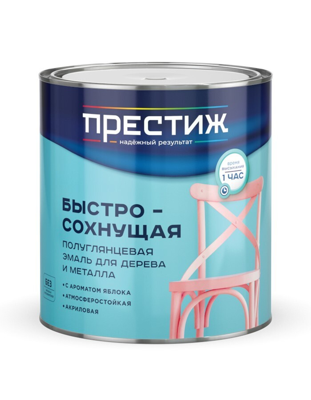 Эмаль акриловая полуглянцевая Престиж, бирюзовая, 1,9 кг