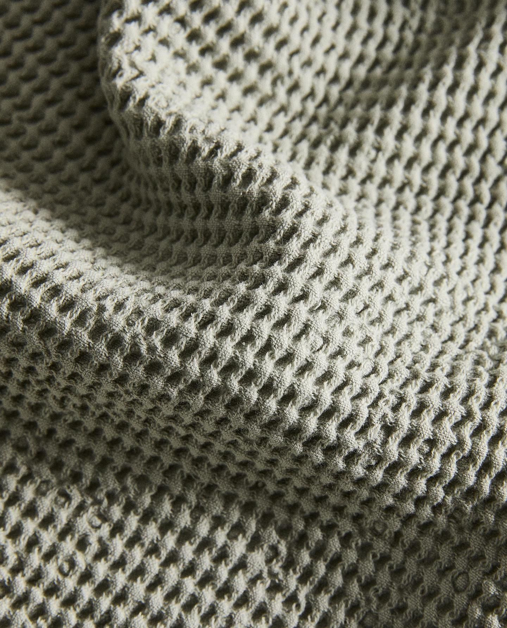 Zara Home - Мини вафельное банное полотенце, зеленый, 50х90 см