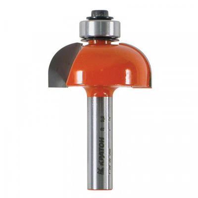 Фреза кромочная калевочная с подшипником D-25.4  H-13.0  R-6.35 хв.8мм Кратон 1 09 05 044