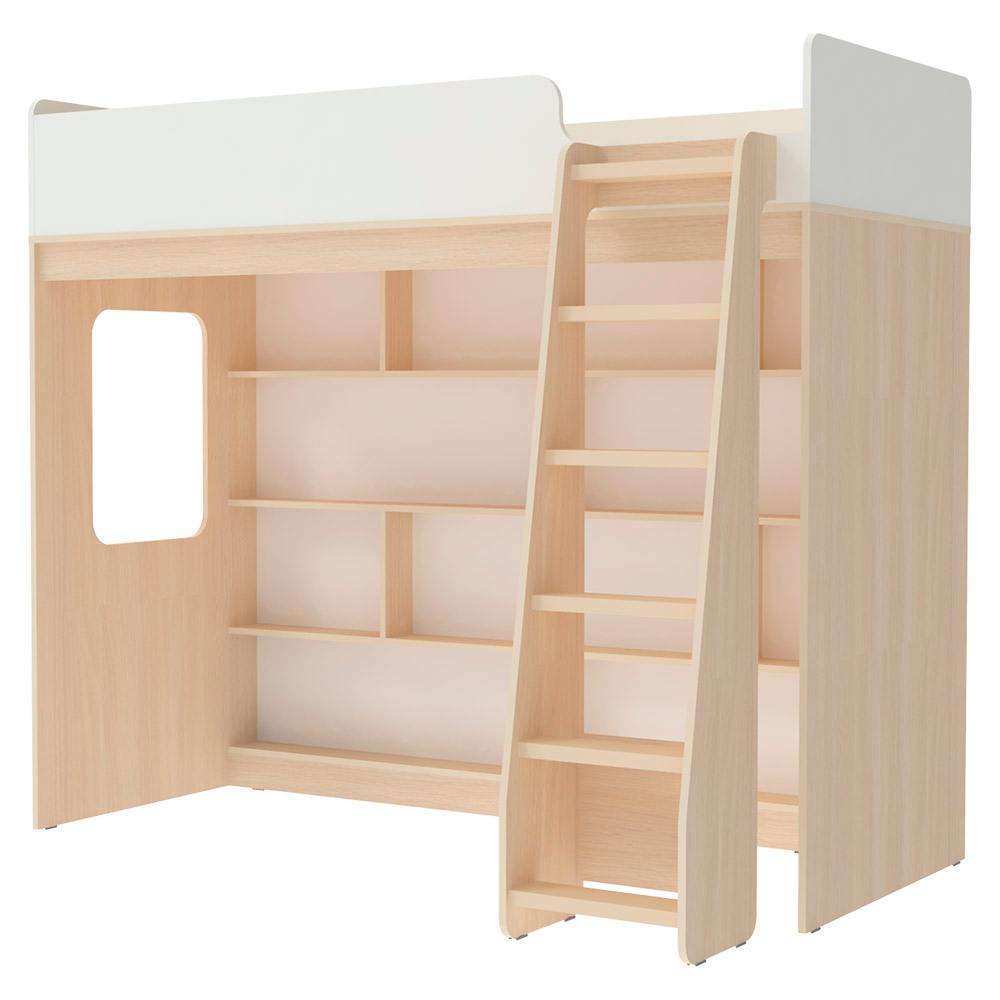 Кровать-чердак КарИВи Л-C601.2 80х190  Дуб Молочный Белый