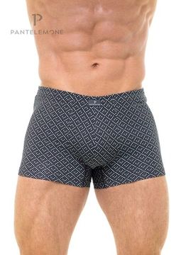 Трусы мужские боксеры Pantelemone PMH-1171, геометрия зеленая/какао