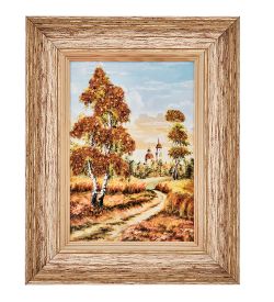 AMB-01/46 Картина «Вдали от мирской суеты» (с янтарной крошкой) пласт.рамка 33х42см