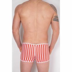 Мужские трусы боксеры в оранжевую полоску с белой вставкой Cosmos Colors FM30_OW