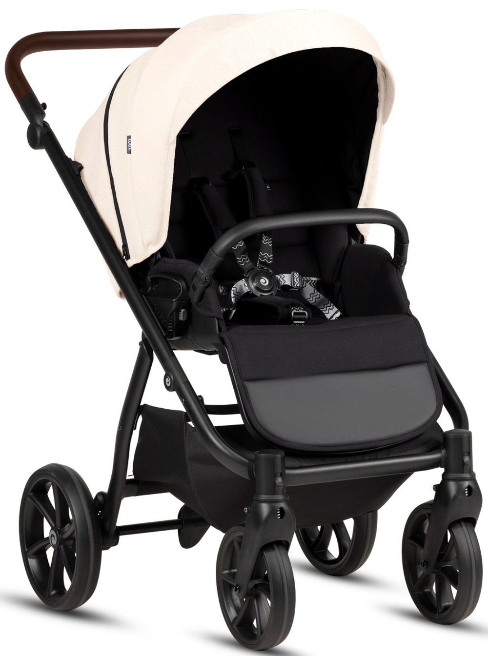 Детская коляска Tutis Leo 3 Plus 4 в 1 с автокреслом Elo Lux EduSky Black и базой 1582228 Caramel