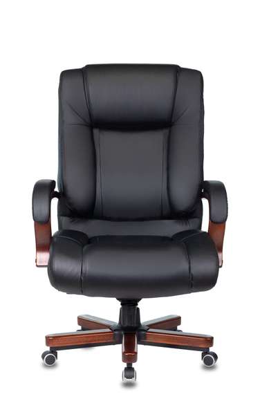 Кресло руководителя Бюрократ T-9925WALNUT черный кожа крестов. металл/дерево