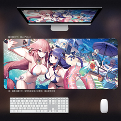 Большой коврик для мыши 16+ "Genshin Impact / Геншин" 90х40 см