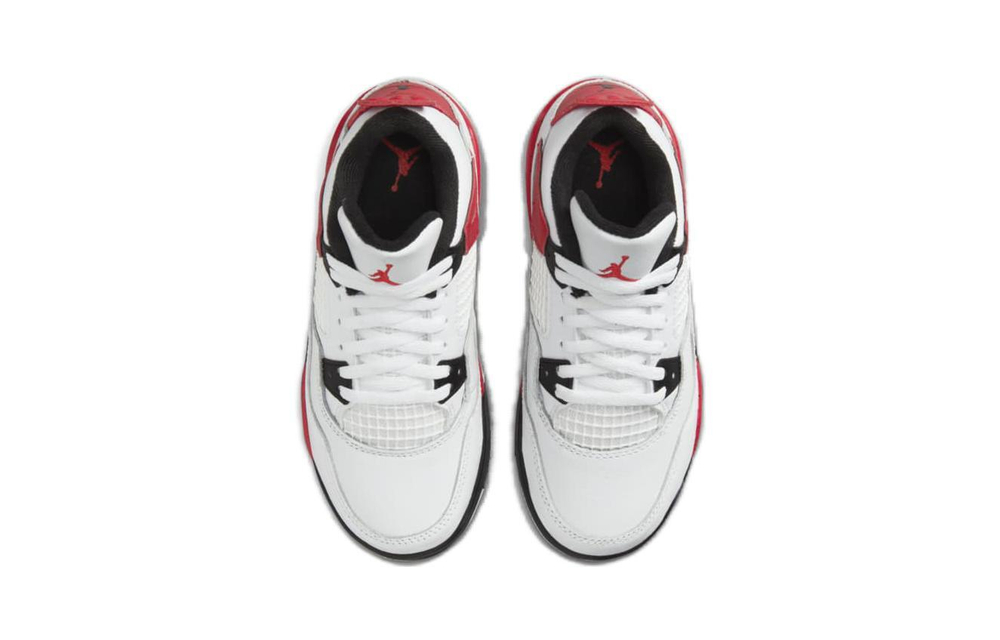 Middle-aged children's Jordan Air Jordan 4 shock absorption, wear-resistant, anti-kick middle-aged children's basketball shoes red and white