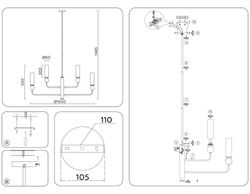 Ambrella Люстра на штанге с мрамором Ceramo Modern LH53251