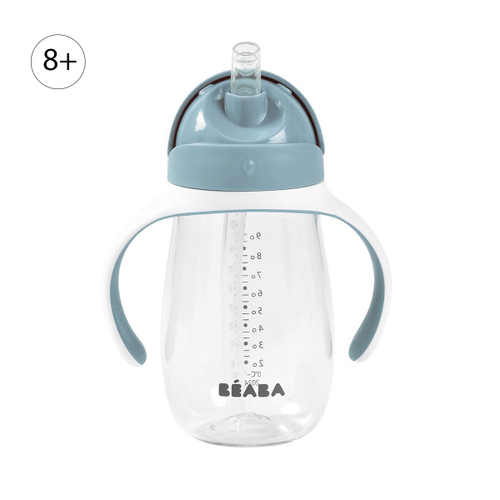 Детский поильник-непроливайка с трубочкой BEABA, 300 мл синий