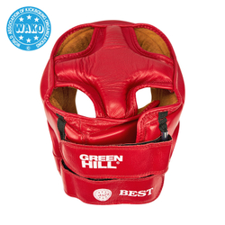 HGB-4016w Кикбоксерский шлем BEST WAKO Approved красный