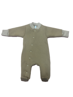 Комбинезон с закрытой ножкой на кнопках из футера 3Х нитки с начесом с антицарапками (100% хлопок) на рост 62 см