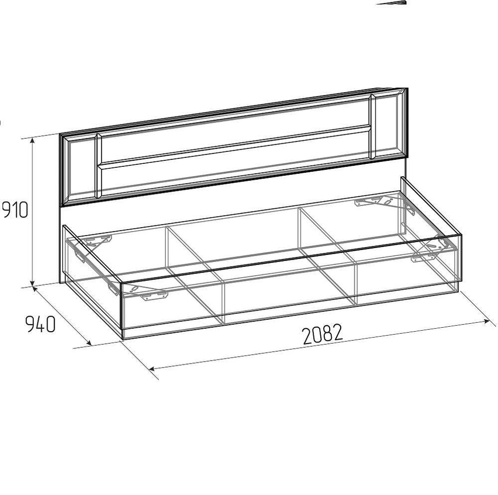 Кровать Аурелио 80, Блэквуд Сатиновый - Белый