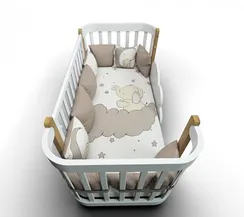 Набор в кроватку для новорожденных Lollycottons Слоники Капучино