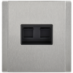 FORTE&PIANO Розетка компьютерная двойная RJ45 кат.6 FP734M металл никель IEK