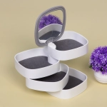 Органайзер для хранения с зеркалом «ПИОНТО», цвет белый, 12*11см (упаковка коробка)