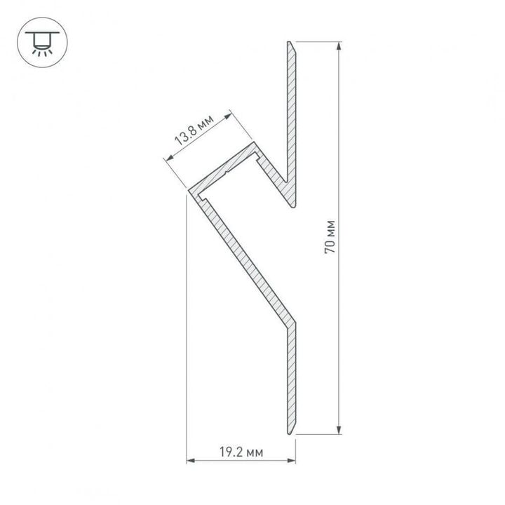 Профиль Arlight ARH-DECORE-S12-CAVE-F-2000 ANOD 023902