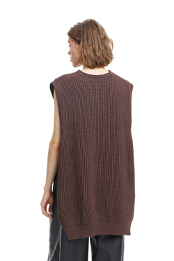 Жилет со съемным воротом WARM UP Brown