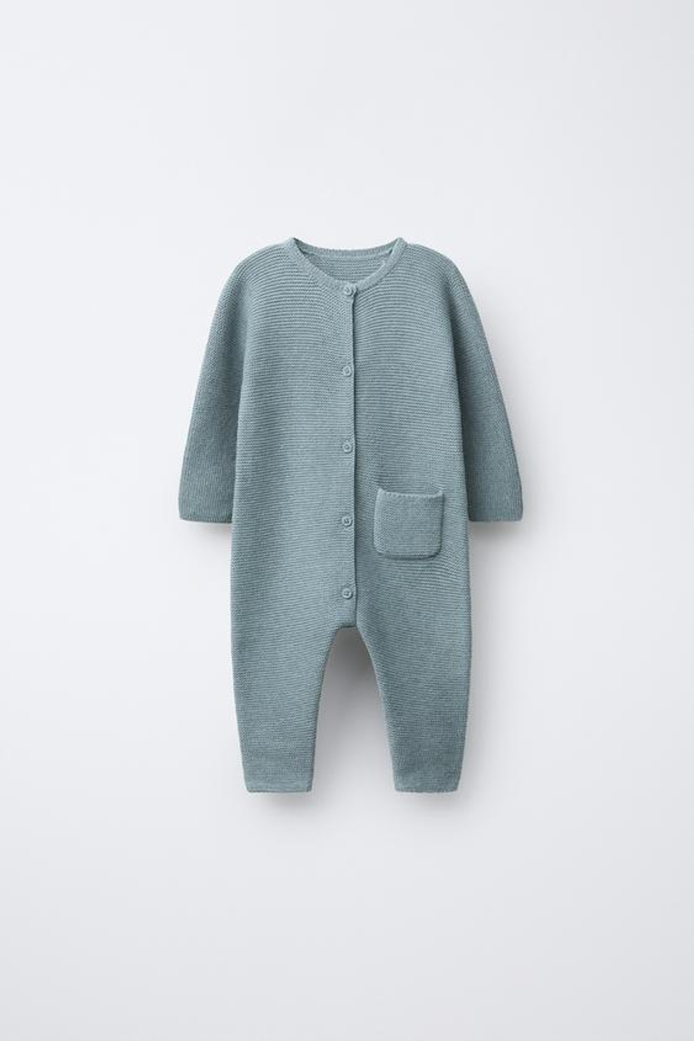 ZARA ВЯЗАНЫЙ КОМБИНЕЗОН LINKS, ЗЕЛЕНОВАТО-СИНИЙ