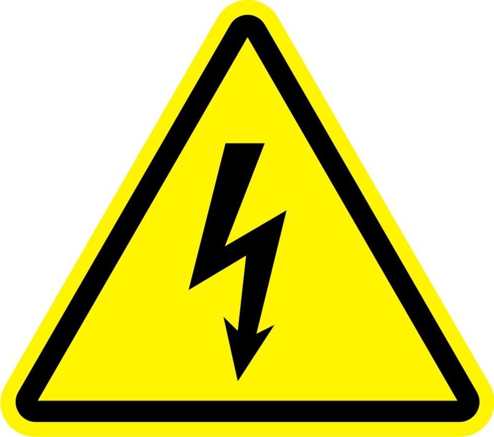 Знак W08 Опасность поражения электротоком (наклейка, табличка)