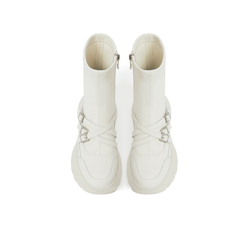 COMELY Stretch & Sock Boots Women"s Black/Beige