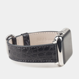 Ремешок для Apple Watch 40/41/42 mm из кожи аллигатора, серого цвета