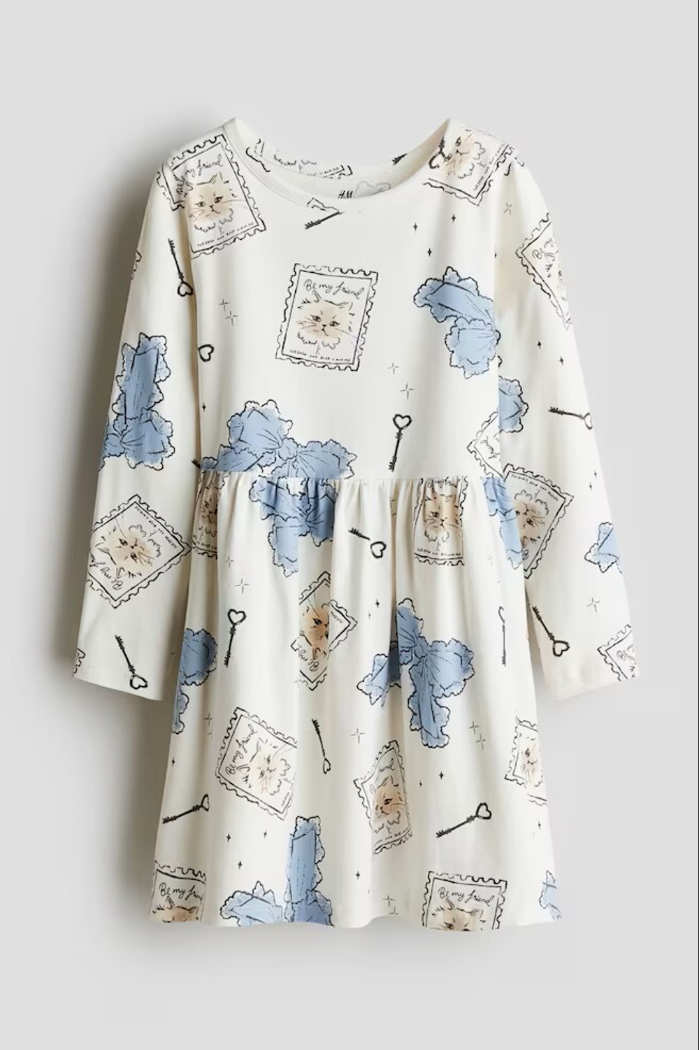 H&M Платье с принтом, белый