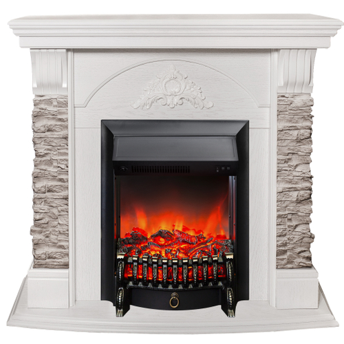 Каминокомплект Real Flame Athena GR WT с очагом Fobos Lux Black (без пульта)