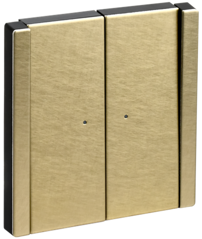 FORTE&PIANO Выключатель 2-клавишный проходной с индикацией 10А FP608M металл шампань IEK