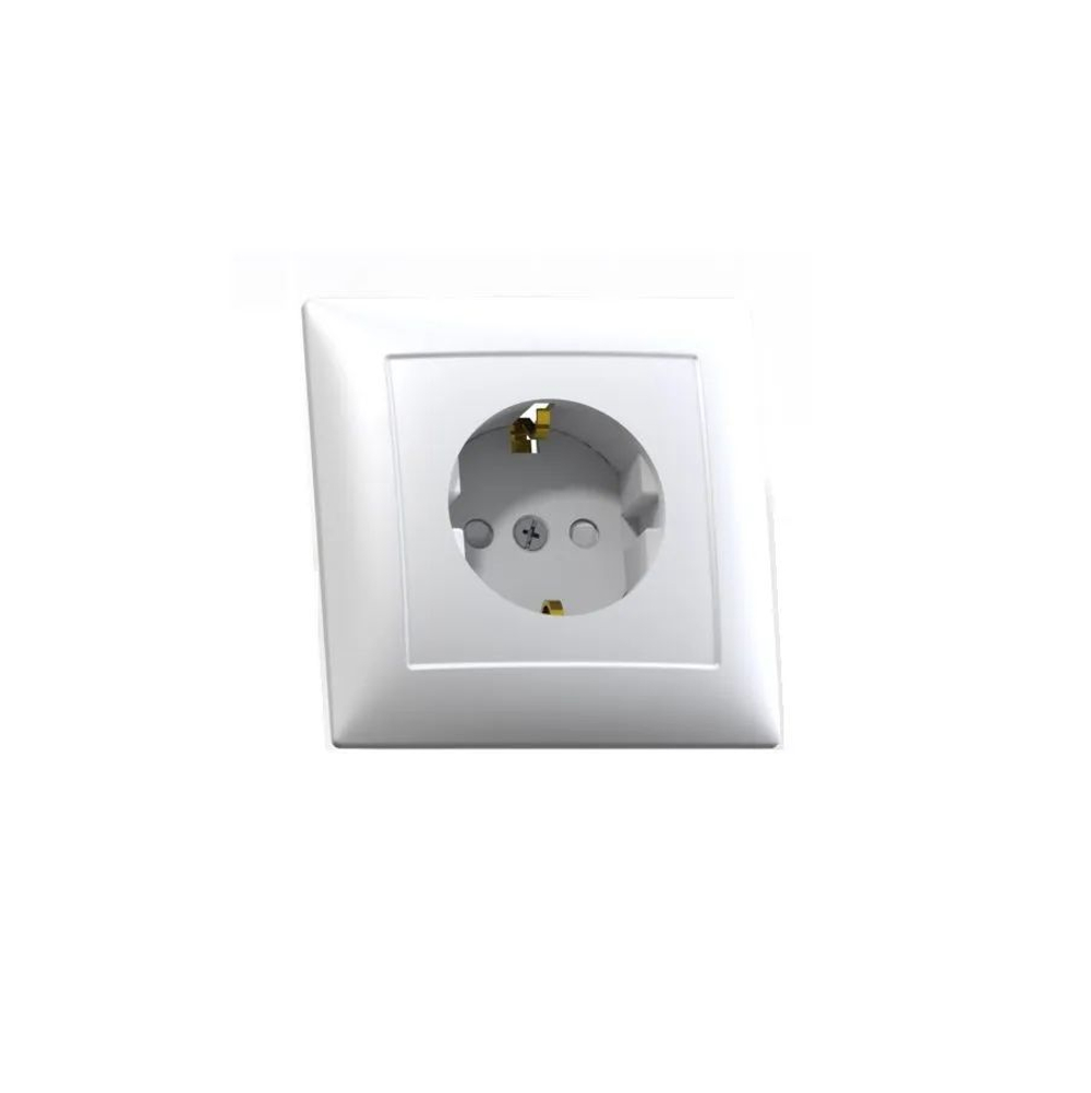 "СЕЛЕНА" Розетка скрытой установки одноместная с заземлением и шторками РС 16-400 Кунцево-Электро