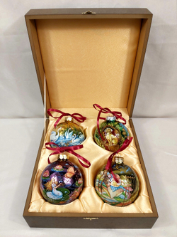 Набор из 4-х коллекционных новогодних шаров с ручной росписью "Сказки Г.Х. Андерсена"