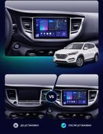 Магнитола для Hyundai Tucson 3 2015-2018 (штатная КЗВ, рамка серебро) - Teyes CC3 монитор 9" QLED на Android 10, Быстрая, CarPlay, 4G SIM-слот