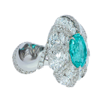 Кольцо с Турмалином Параиба и Бриллиантами, R0110-0/1