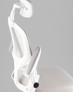 Кресло офисное TopChairs Core серый с подголовником пластик белый