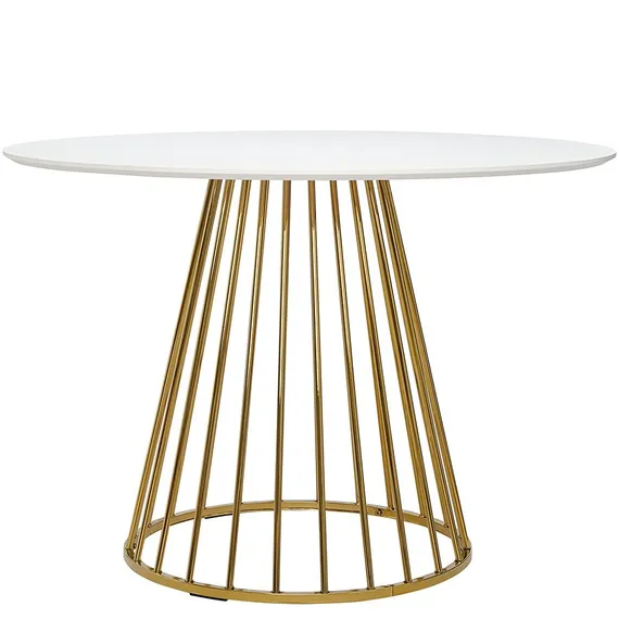 Стол Tyra, Ø110 см, белый/золотой