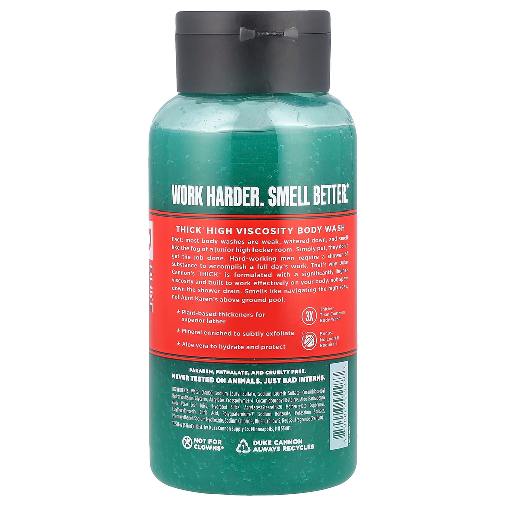 Duke Cannon Supply Co., Высоковязкое гель-гель для душа, Naval Diplomacy, бергамот и водный мускус, 517 мл (17,5 жидк. Унции)