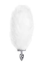 Анальная втулка со светящимся хвостом серебристая 25,5 см