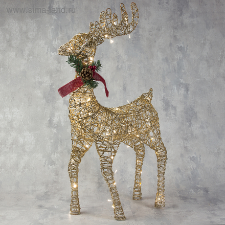 Светодиодная фигура Олень золотистый 50x85x18 см., металл, 220 В, Luazon Lighting (3662049)