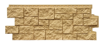 Фасадная панель Grand Line Дикий камень Стандарт Песочная 0,38м2