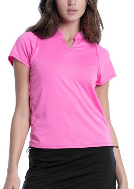 Женская теннисная футболка Lucky in Love Prep It Up Ruche Me Along Short Sleeve - Розовый