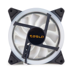 Комплект из 3 вентиляторов TESLA RGB120-DB3, 120мм, 1200rpm, 3-pin+Molex, черный-белый/FRGB, 38CFM, 21дБ, антивибропрокладки (TSL-120-DB3)