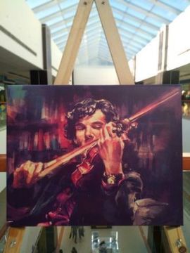 Картина на холсте Шерлок со скрипкой 40х50 см