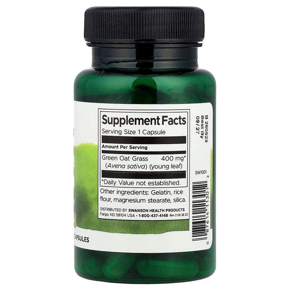 Swanson, Avena Sativa, 400 мг, 60 капсул