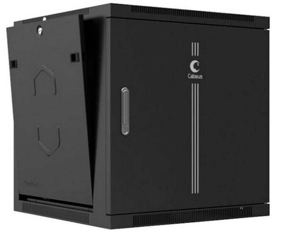 Шкаф настенный 19", 9U Cabeus SH-05F-9U60/45m-BK