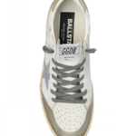 Женские кеды Golden Goose Ball Star / Серебро звезда / золото нос