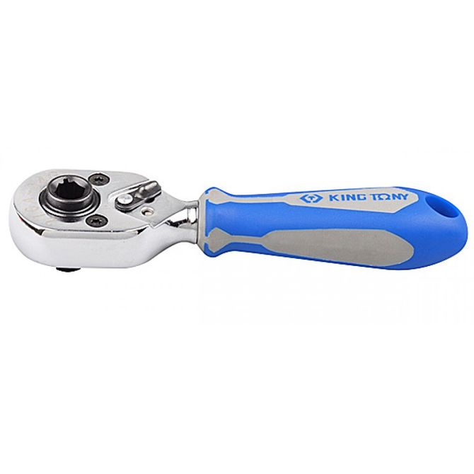 KING TONY (276A-04G) Трещотка 1/4", 111 мм, 72 зубца, флажковая, для головок и вставок (бит)