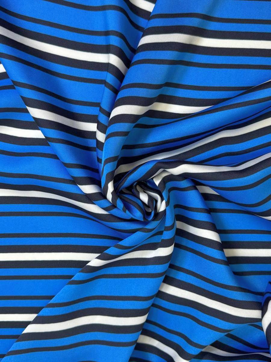 Плательная принт, полоска черный/молочный/электрик NB/Esc#016