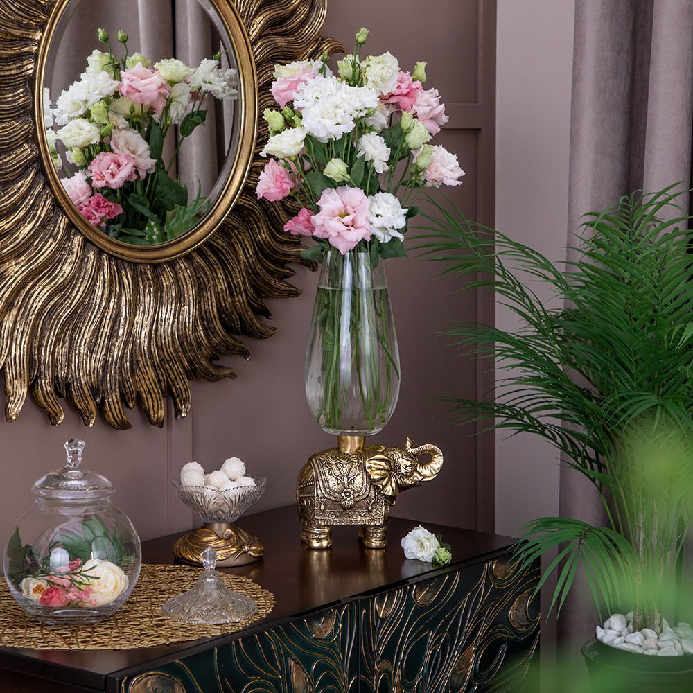 Ваза для цветов Слон индийский Бронза